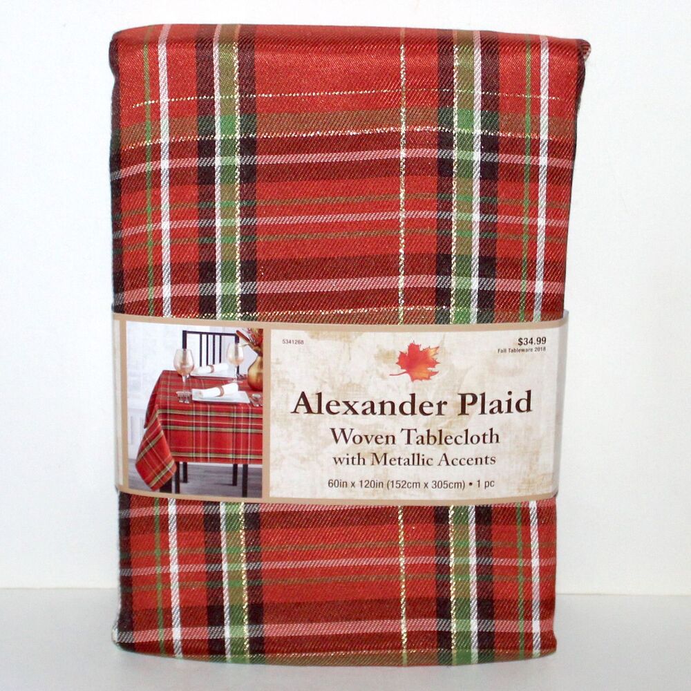 Benson Mills Alexander Plaid Woven Tablecloth 60” x 120” fall Thanksgiving farm